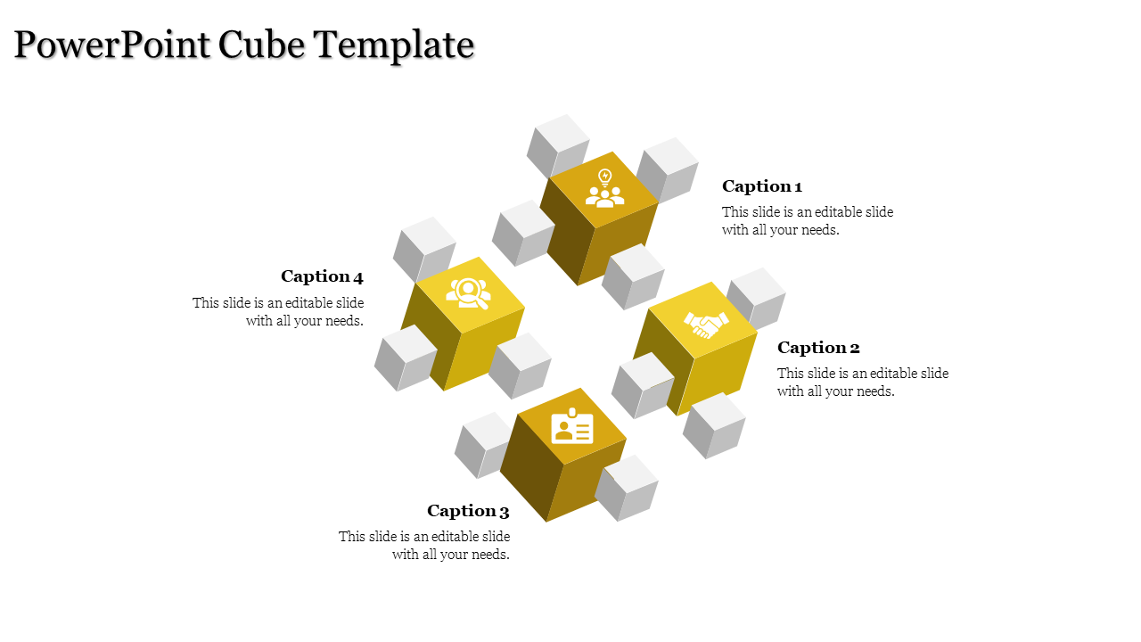 powerpoint cube template-4-Yellow